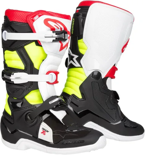 Vista 14 de Alpinestars Botas Tech 7S Unisex Juveniles Negro/Plata/Blanco/Oro