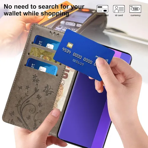 Vista 5 de NB - Funda tipo cartera para iPhone 7 Plus, iPhone 8 Plus, piel sintética, magnética, con función atril y función atril para iPhone 7 Plus, 8 Plus