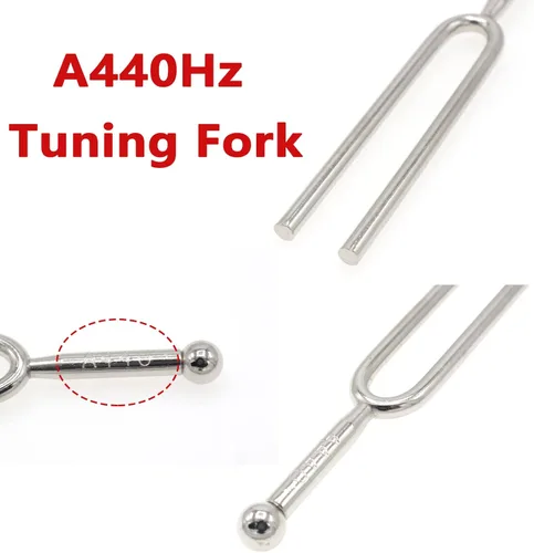 Vista 3 de Diapasón de 440 Hz, juego de diapasones estándar de tono A, 3 diapasones de afinación, dispositivo afinador para guitarra y violín, accesorios