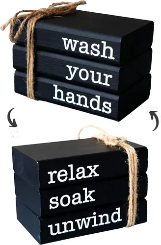 Vista 10 de LIVDUCOT Mini Libros Decorativos Blancos de Estilo Granja para Decoración de Bandejas Escalonadas - Pila de Libros de Madera Libros Falsos para Mesa
