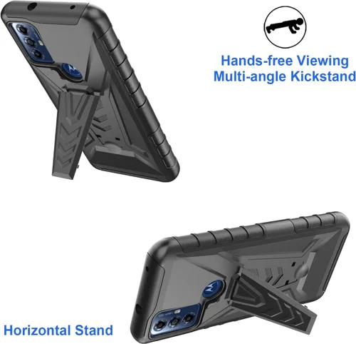 Vista 3 de Ailiber Funda para Motorola Moto G Play 2023, funda con protector de pantalla de vidrio templado, funda giratoria con clip para cinturón