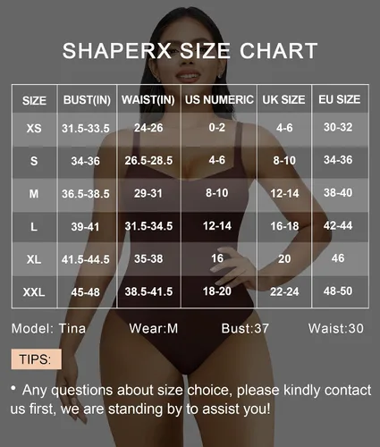 Vista 3 de SHAPERX Body de cuello cuadrado para mujer, sin mangas, sin compresión, para mujer