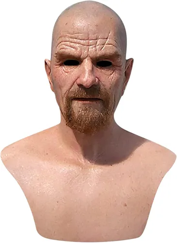 Vista 2 de Máscara de Halloween de miedo para adulto, máscara de látex realista con forma de cara humana, máscara de cabeza completa para cosplay, disfraces