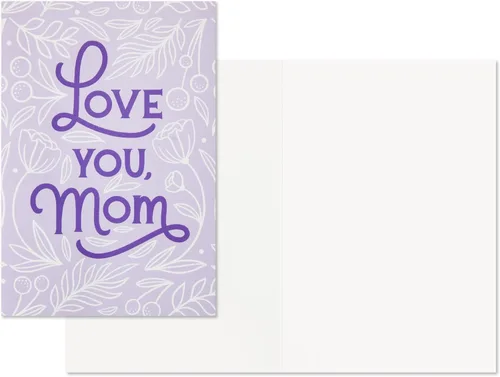Vista 5 de Hallmark Bolsa de regalo grande de 13 pulgadas para el Día de la Madre con papel de seda y tarjeta (Love You Mom, lavanda, flores modernas)