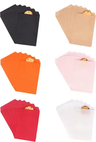 Vista 4 de Quotidian Bolsas de papel kraft medianas planas de 5 x 7 pulgadas (5.1 x 7.0 in) Paquete de 100 – Dulces de postre, jabón de postre, regalo de boda