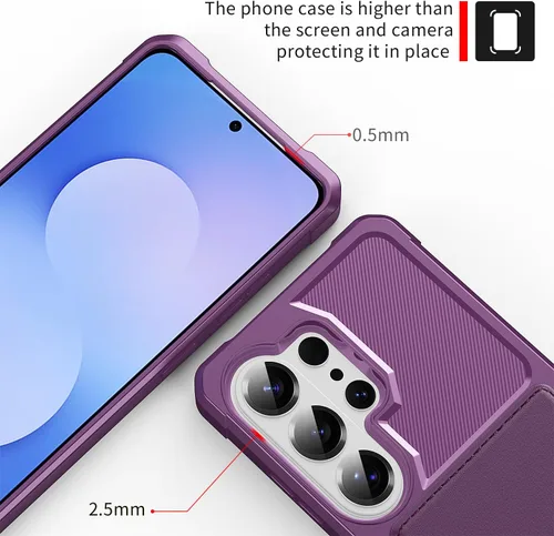 Vista 96 de Funda para Samsung Galaxy S21 Ultra con tarjetero, compatible con soporte magnético para automóvil, resistente a los golpes, resistente, suave, TPU