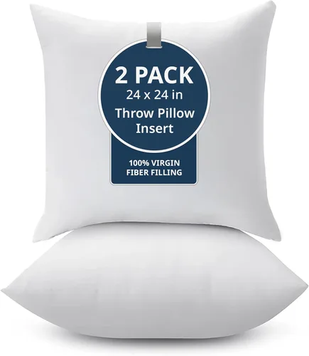 Vista 10 de LANE LINEN Relleno de almohada de 12 x 20 pulgadas, paquete de 2 almohadas decorativas blancas para sofá cama, rellenos de almohada esponjosos