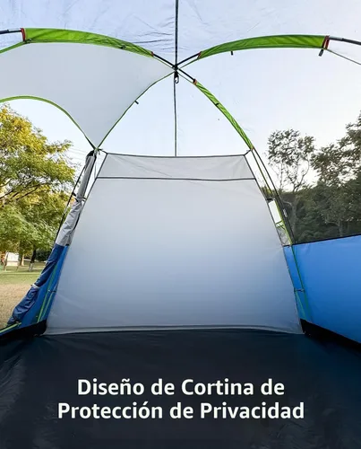 Vista 7 de LOYEAHCAMP Tienda de campaña de 8 personas con cúpula extendida más grande con 3 habitaciones, tienda de campaña familiar impermeable