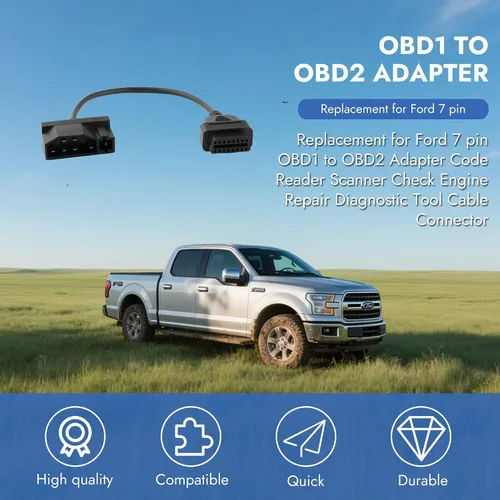 Vista 5 de Adaptador OBD1 a OBD2 para Ford de 7 pines a 16 pines Conector Negro Cable Adaptador OBD Herramienta de Diagnóstico de Reparación Conector