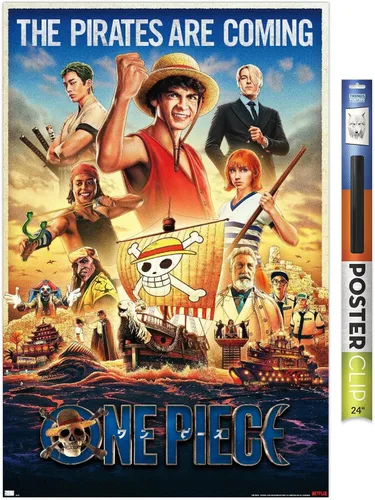 Vista 17 de Trends International Netflix One Piece - Póster de pared de una hoja, 14.72 x 22.37 pulgadas, versión enmarcada de madera de granero Versión