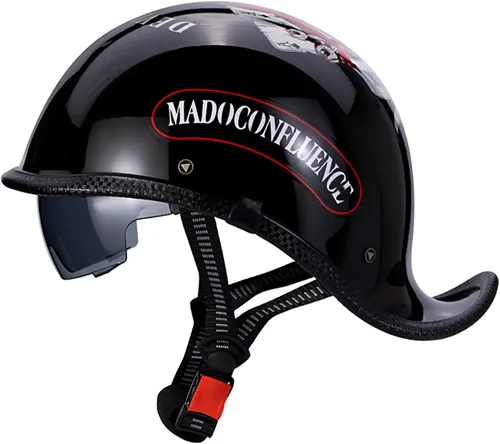 Vista 11 de Casco retro para motocicleta, aprobado por DOT, para adultos, hombres y mujeres, estilo alemán vintage, casco de media cara para scooter
