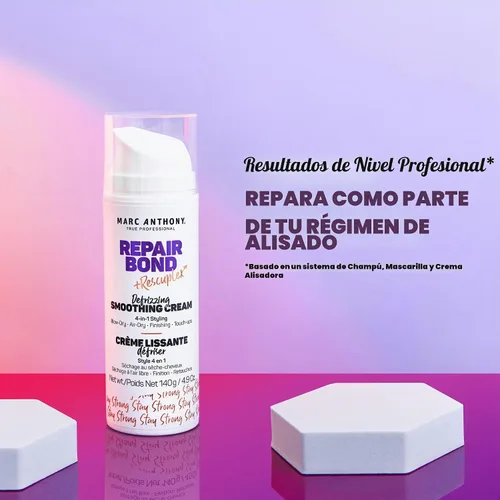 Vista 4 de Marc Anthony Repair Bond, crema alisadora para el cabello 4 en 1, control del encrespamiento