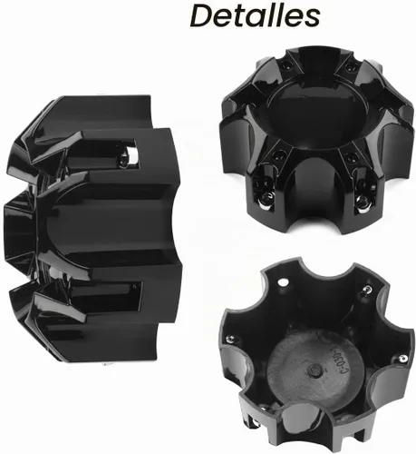 Vista 6 de Tapones centrales de rueda de 4.49 pulgadas para repuesto de cubierta central Ballistic negra, paquete de 4, 6 orejetas
