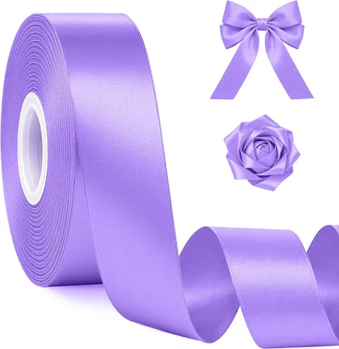 Vista 59 de Fullive Cinta de 1 pulgada para envolver regalos, cinta de Halloween de color morado oscuro de 30 yardas Sleek Glossy, Wear Resistant, Easy Cut