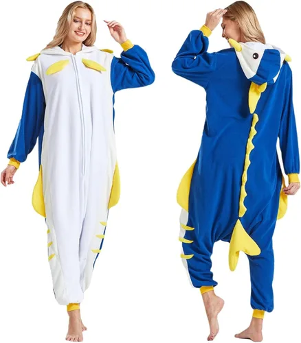 Vista 3 de SimZoo Adult Animal Onesie Pajamas, Men and Women's Animal Cosplay Costume Sleepwear, One-Piece Unisex Homewear