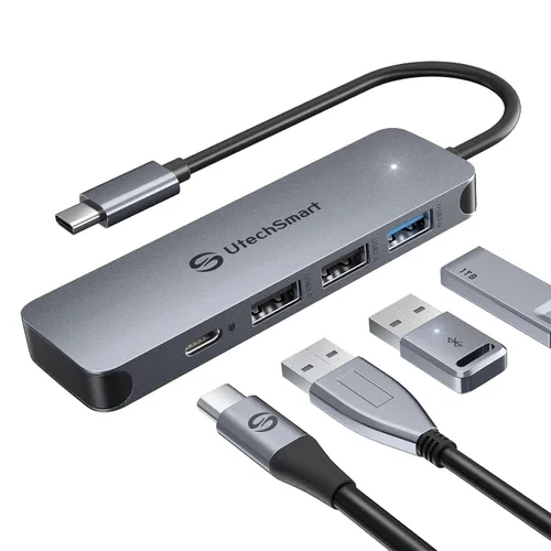 Vista 10 de Adaptador USB C a HDMI dual, concentrador USB C UtechSmart a HDMI 4 puertos
