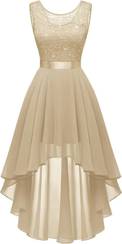Vista 37 de BeryLove Vestido de cóctel de encaje formal para mujer, fiesta de invitada Negro