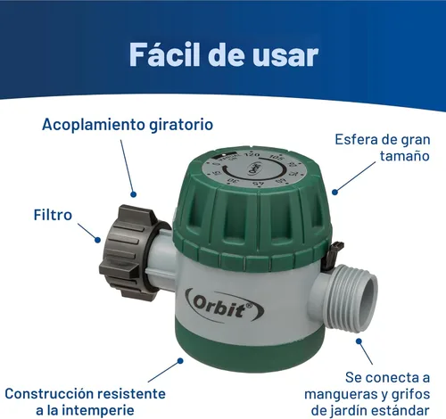 Vista 6 de Orbit 62034 Temporizador de agua mecánico para riego de césped y jardín