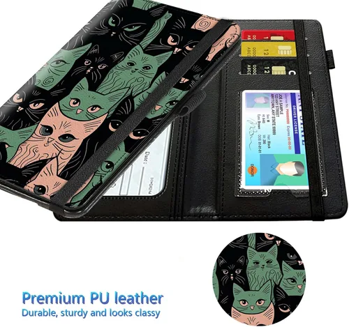 Vista 71 de Funda para chequera para hombres y mujeres, cartera de cuero RFID con ranuras para tarjetas de crédito, soporte de cheques duplicados personales