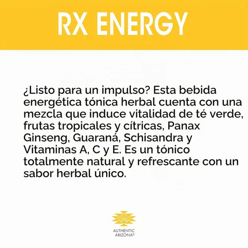 Vista 4 de AriZona Rx Energy - Lata grande, 22 onzas líquidas (paquete de 24)