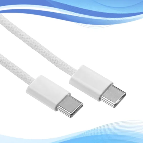 Vista 5 de Cable USB C a USB C de 60 W USB-C de carga rápida de 3 pies de nailon trenzado USBC a USBC cables de carga rápida USBTypeC cable de carga