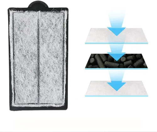 Vista 3 de 4 cartuchos de filtro de cascada para acuario, reptiles y tortugas, filtro de cascada, solo carbón ultraactivado con tecnología Whisper