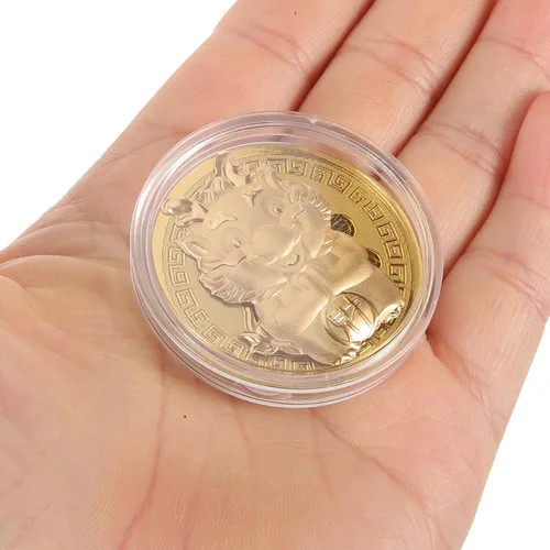 Vista 2 de EXCEART Sobre rojo, 10 unidades de paquetes de dinero rojo chino 2024 con moneda dorada, dragón del zodiaco chino, año nuevo, lunar, Hong Bao