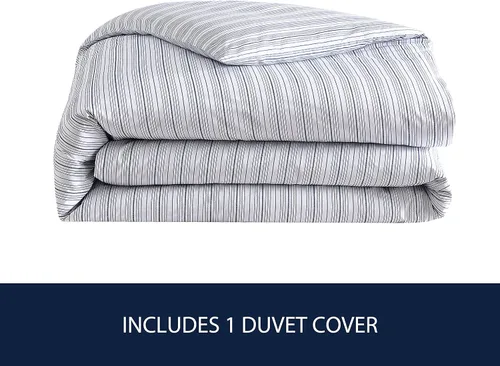 Vista 5 de Nautica - Funda de edredón tamaño individual, ropa de cama reversible de algodón con cierre de botón, decoración casual del hogar para todas