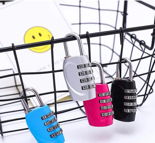 Vista 3 de 4-Dial Combination Padlocks (2 Pack) - Resettable Metal Security Locks for Luggage, Gym, Travel & Storage (Black+Colorful)