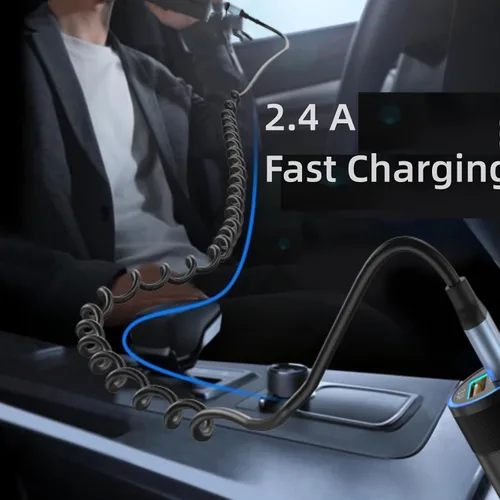 Vista 4 de Cable USB C en espiral, paquete de 2 cables de carga USB C retráctiles para iPhone 15, cable de carga de coche USB tipo C de 3 pies, cable de carga