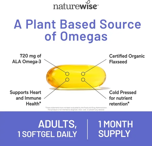 Vista 9 de NatureWise [1] Péptidos de colágeno en polvo + ácido hialurónico y vitamina C – sin OMG – 30 porciones + [1] aceite de linaza de 1200 mg – orgánico