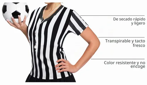 Vista 4 de ChinFun Official Referee Costume Women's Ref Shirt V-Neck