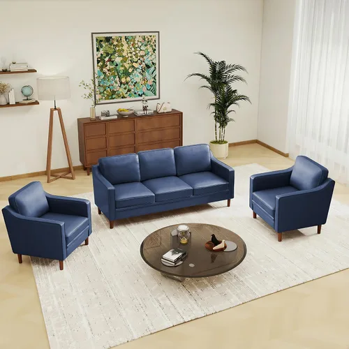 Vista 66 de Kingfun Sofá en Forma de L de 88", Sofá Seccional de Chenilla, Sofás Modernos de Mediados de Siglo con Marco de Madera Maciza para Sala de Estar
