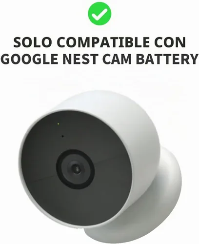 Vista 7 de Soporte antirrobo para Google Nest Cam (batería), cubierta protectora impermeable anticaída para cámara con cable de cadena de seguridad, accesorios
