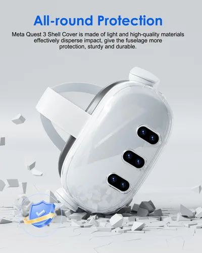 Vista 4 de DUXICEPIN Accessories for Meta Quest 3, Protective Shell Cover for Oculus Quest 3, VR Accessories Included Transparent Shell Cover, Lens Tempered