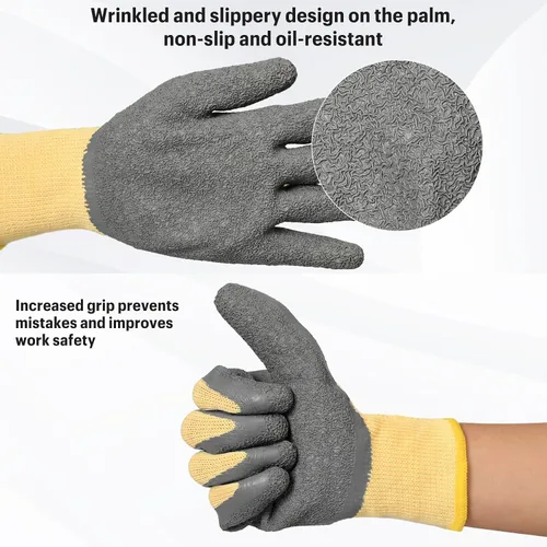 Vista 3 de Guantes aislados eléctricos,Guantes de electricista de resistencia de alto voltaje 400V,Caucho antideslizante,Guantes de trabajo