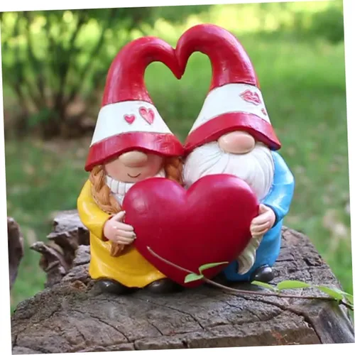 Vista 5 de Adornos de jardín para parejas, decoración de boda, decoración de boda, decoración al aire libre, nomes, gnomo, pareja, escultura, joyería