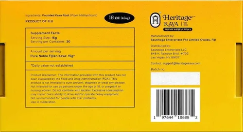 Vista 6 de Heritage Kava Waka Fijian Pure Premium 16oz/1lb