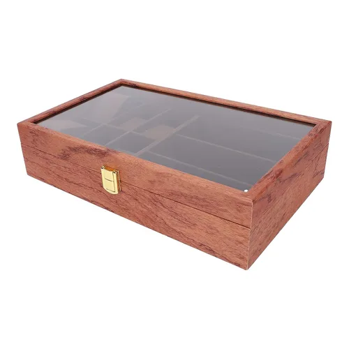 Vista 4 de Watch Glasses Box, Watch Holder with Glass, 6+3 Slot Watch Case Jewelry Box Gift Holder Jewelry Display Box Watch Sunglasses Storage