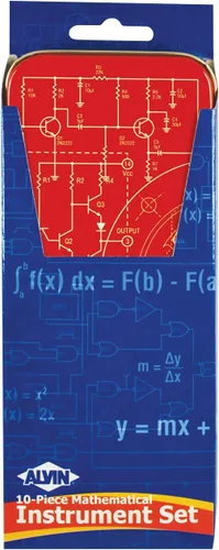 Vista 2 de Alvin, MS10, kit de instrumentos matemáticos - Juego de 10 piezas