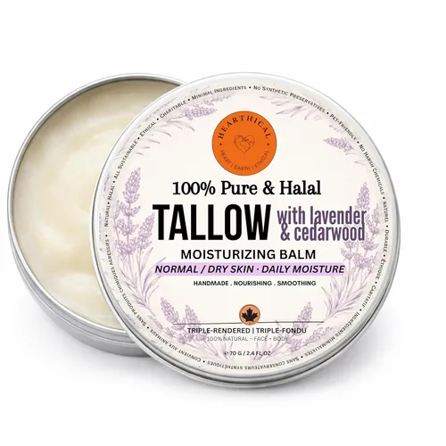 Vista 10 de Halal Tallow de ternera alimentada con pasto para la piel – 2.47 oz de crema hidratante de sarga de res orgánica – Hidratante facial de ternera