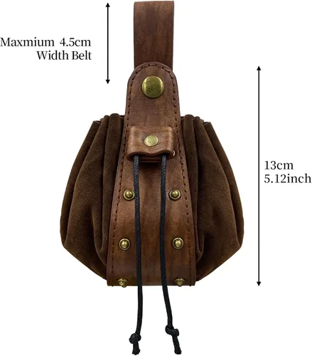 Vista 3 de HiiFeuer Armadura de pecho de guerrero vikingo con brazalete vikingo Fenrir y bolsa medieval con cordón, juego de guerrero de piel sintética retro