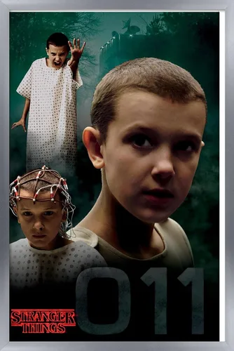 Vista 9 de Trends International Netflix Stranger Things - Póster de pared de Eleven, 14.725 x 22.375 pulgadas, versión enmarcada de madera de granero