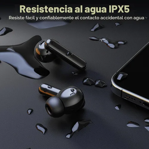 Vista 6 de Auriculares inalámbricos con cancelación de ruido, auriculares A-Negro
