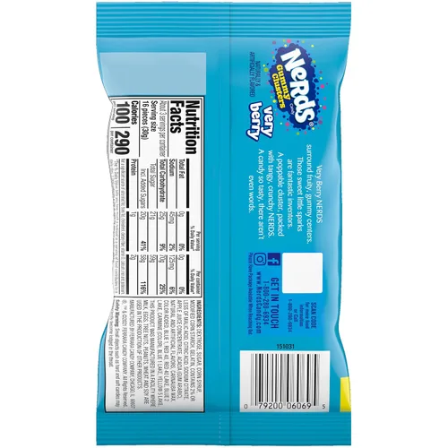 Vista 2 de Nerds Gummy Clusters Very Berry Bolsas de 3 oz - Caja de 12
