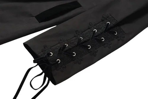 Vista 6 de Chaqueta steampunk gótica medieval para mujer, estilo victoriano, manga acampanada