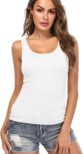 Vista 28 de Camisolas para mujer con brasier integrado, camiseta básica de yoga, camiseta sin mangas acolchada (S-3XL)