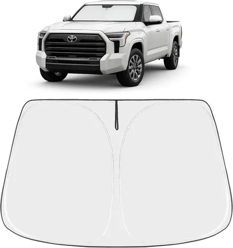 Vista 156 de Proadsy Parasol para parabrisas Rivian R1S 2022-2025 2026 de 4 capas plegable, protector de parasol frontal que bloquea los rayos UV, mantiene