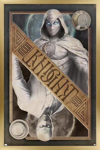 Vista 15 de Trends International Marvel Moon Knight - Póster de pared de tarjetas, 14.725 x 22.375 pulgadas, versión enmarcada de madera de granero