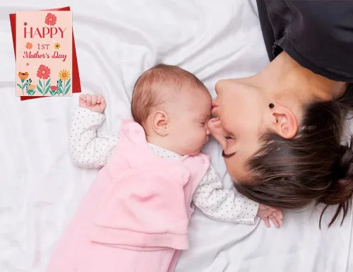 Vista 4 de WaaHome Tarjeta de feliz primer día de la madre para la nueva mamá, tarjeta de regalo del día de la madre de flores para primera vez, esperando